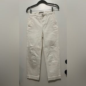 Everlane white straight leg crop pant